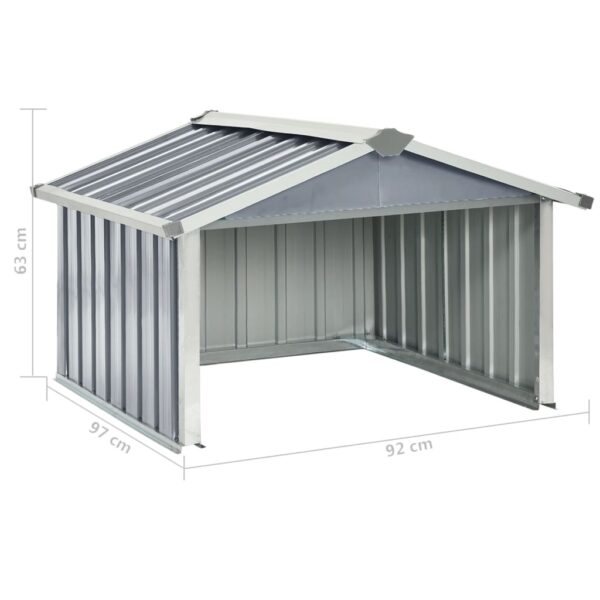 vidaXL Garden Robot Lawnmower Shed 92x97x63 cm Galvanised Steel Grey - Image 9