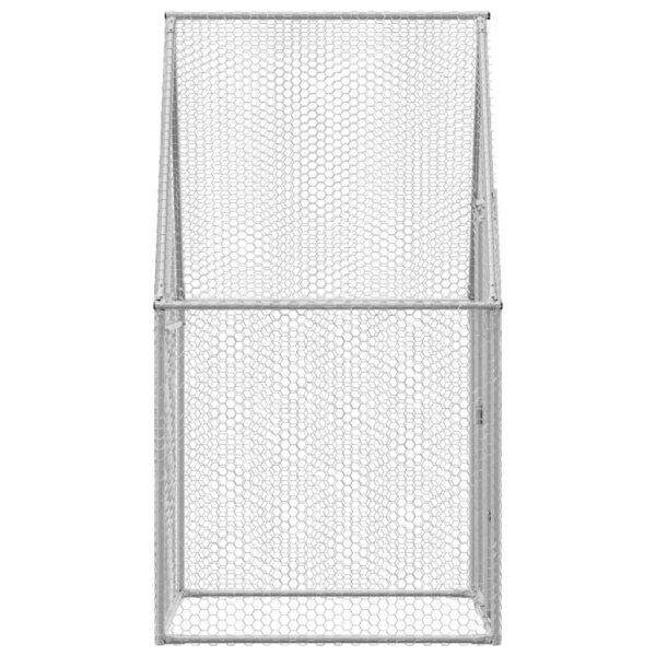 vidaXL Chicken Cage Silver 100x100x190 cm Galvanised Steel - Image 5