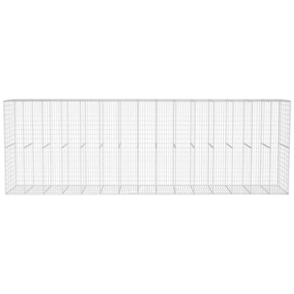 vidaXL Gabion Wall with Cover Galvanised Steel 600x50x200 cm - Image 3