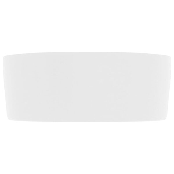 vidaXL Luxury Wash Basin Round Matt White 40x15 cm Ceramic - Image 4