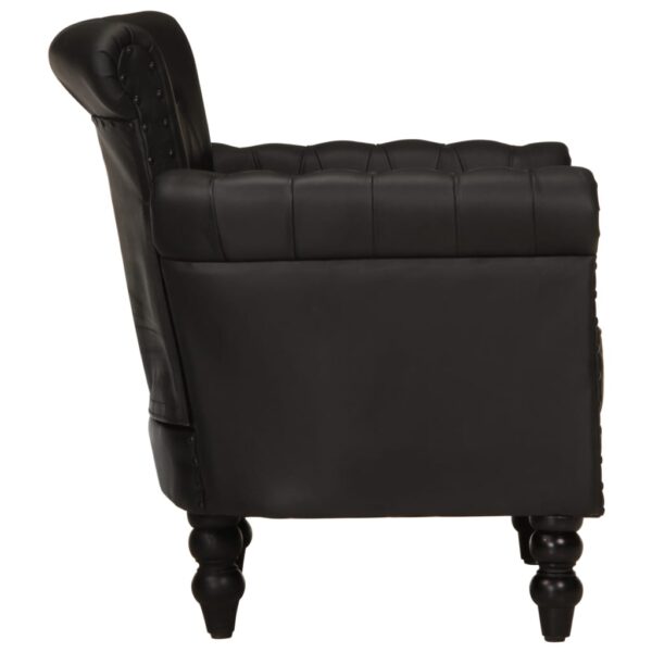 vidaXL Armchair Black Real Goat Leather - Image 3