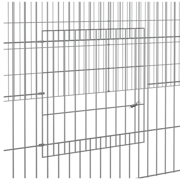 vidaXL 2-Panel Rabbit Cage 220x110x55 cm Galvanised Iron - Image 6