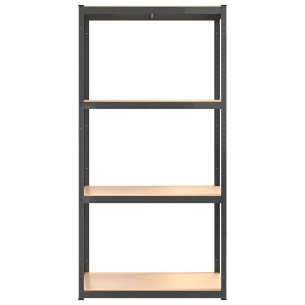 vidaXL 4-Layer Shelves 2 pcs Anthracite Steel and Engineered Wood - Image 5
