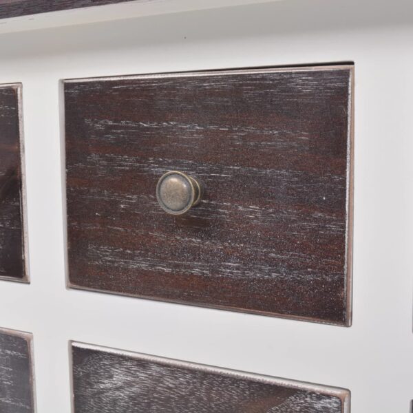 vidaXL Console Cabinet 6 Drawers Brown and White Wood - Image 7