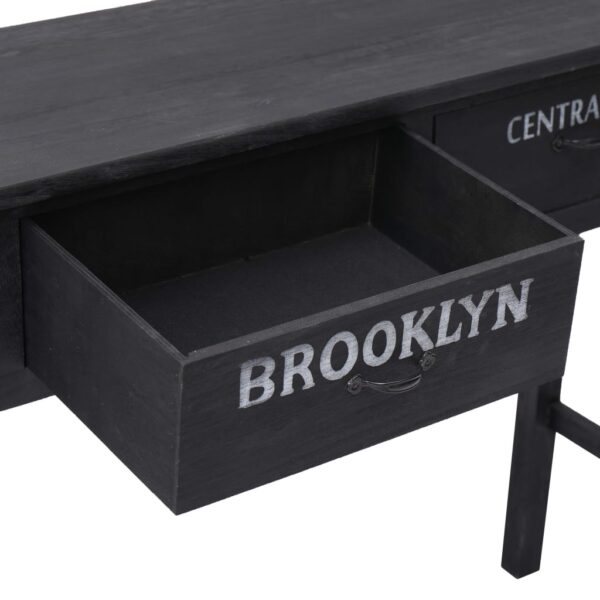 vidaXL Console Table Black 90x30x77 cm Wood - Image 6