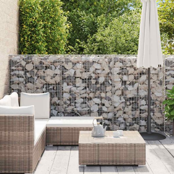 vidaXL Gabion Wall with Covers Galvanised Steel 600x50x150 cm - Image 4