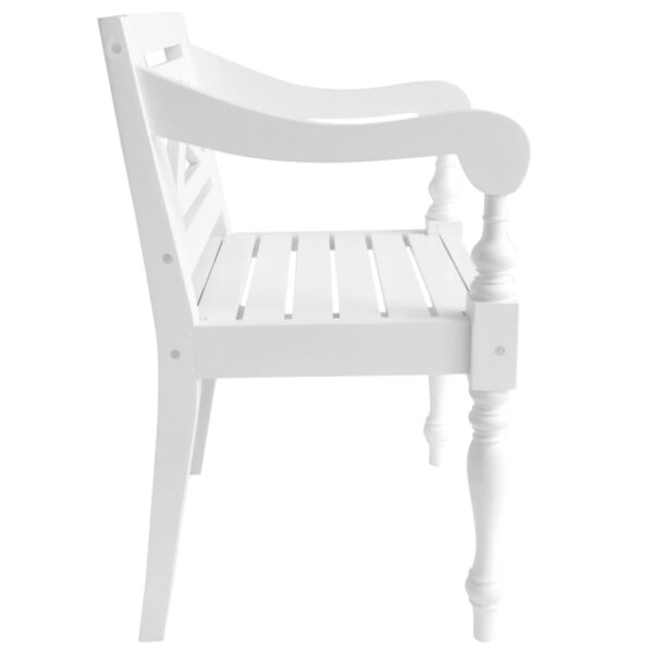 vidaXL Batavia Chairs 2 pcs White Solid Mahogany Wood - Image 4