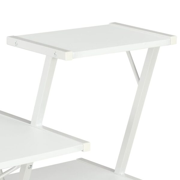 vidaXL Desk with Shelf White 116x50x93 cm - Image 6