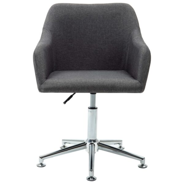 vidaXL Swivel Office Chair Dark Grey Fabric - Image 2