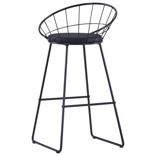 vidaXL Bar Chairs 2 pcs Black Faux Leather - Image 5
