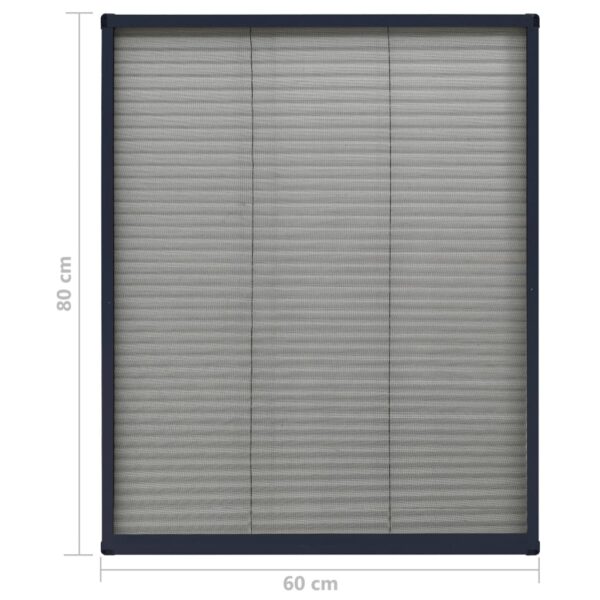 vidaXL Plisse Insect Screen for Windows Aluminium Anthracite 60x80 cm - Image 7