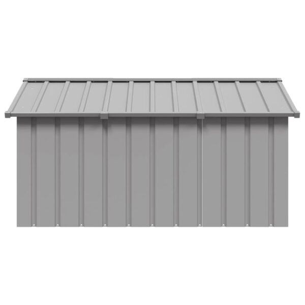 vidaXL Dog House Grey 116.5x153x81.5 cm Galvanised Steel - Image 3