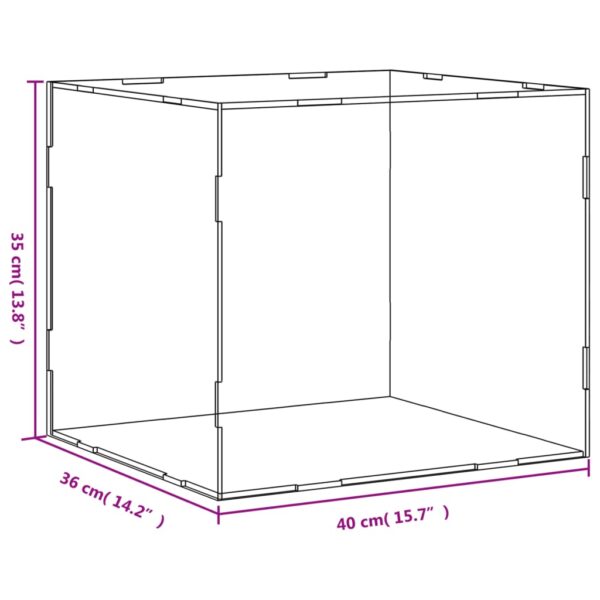 vidaXL Display Box Transparent 40x36x35 cm Acrylic - Image 6