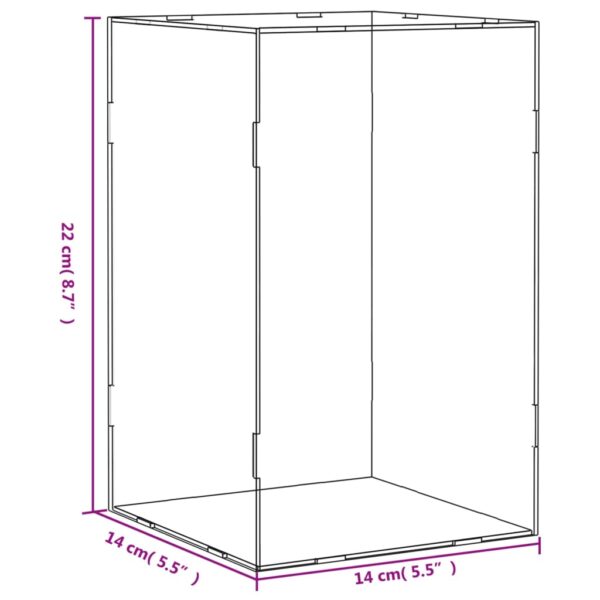 vidaXL Display Box Transparent 14x14x22 cm Acrylic - Image 6