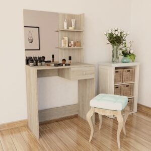 vidaXL Dressing Table Engineered Wood 75x40x141 cm Oak