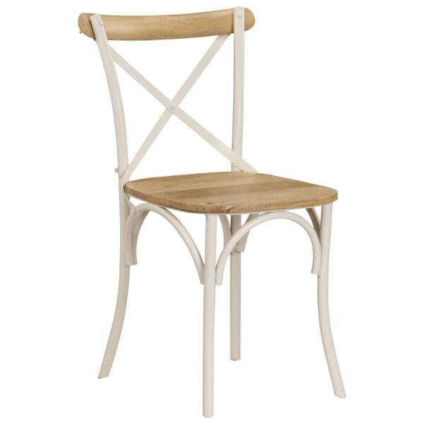 vidaXL Cross Chairs 4 pcs White Solid Mango Wood - Image 12