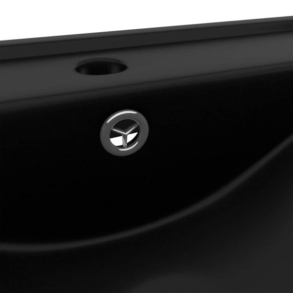 vidaXL Luxury Basin with Faucet Hole Matt Black 60x46 cm Ceramic - Image 5