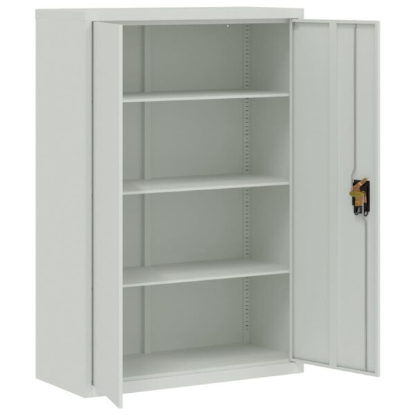 vidaXL Office Cabinet 90x40x140 cm Steel Grey - Image 5