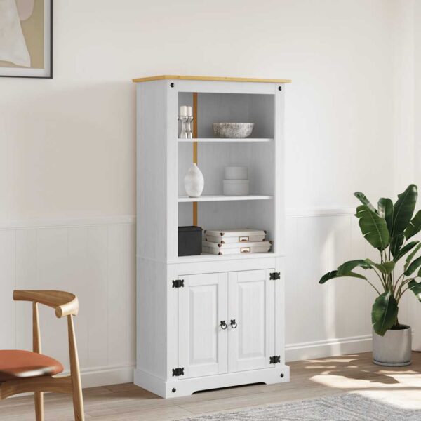 vidaXL Cupboard Mexican Pine Corona Range White 80x40x170 cm - Image 1