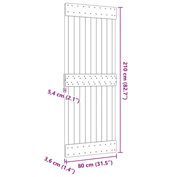 vidaXL Door NARVIK 80x210 cm Solid Wood Pine - Image 9
