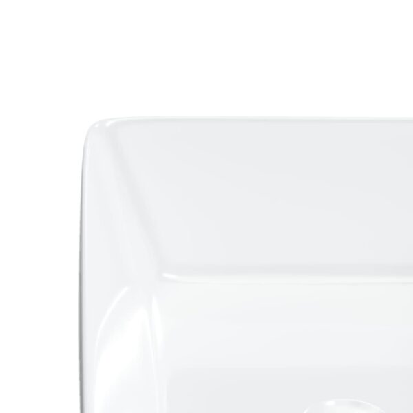 vidaXL Wash Basin White 48x37x13 cm Ceramic Rectangle - Image 7