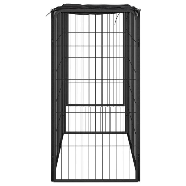 vidaXL Dog Playpen 6 Panels Black 50x100 cm Powder-coated Steel - Image 3