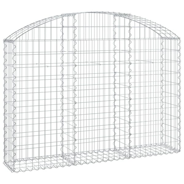 vidaXL Arched Gabion Basket 150x30x100/120 cm Galvanised Iron - Image 2