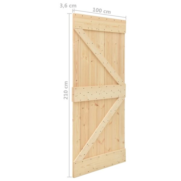 vidaXL Sliding Door with Hardware Set 100x210 cm Solid Pine Wood - Image 11