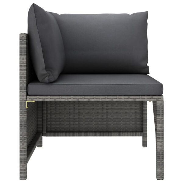 vidaXL 10 Piece Garden Lounge Set with Cushions Poly Rattan Grey - Image 4
