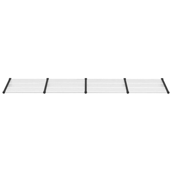 vidaXL Door Canopy Black and Transparent 396x90 cm Polycarbonate - Image 3