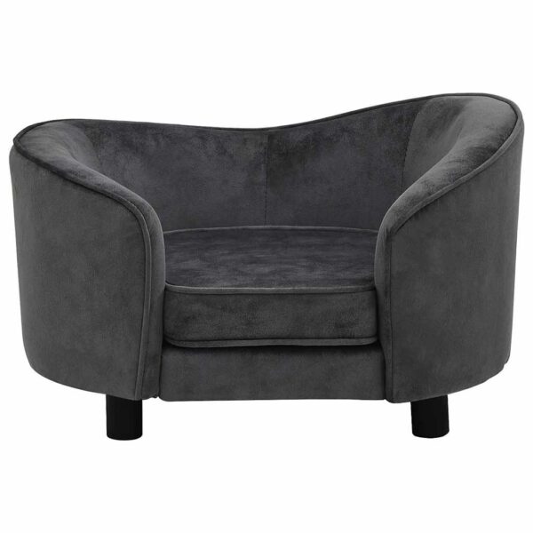 vidaXL Dog Sofa Dark Grey 69x49x40 cm Plush - Image 3