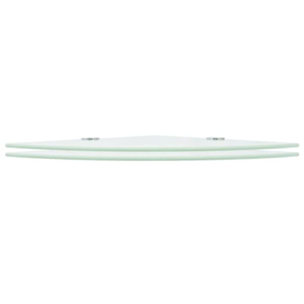 vidaXL Corner Shelves 2 pcs with Chrome Supports Glass White 25x25 cm - Image 2