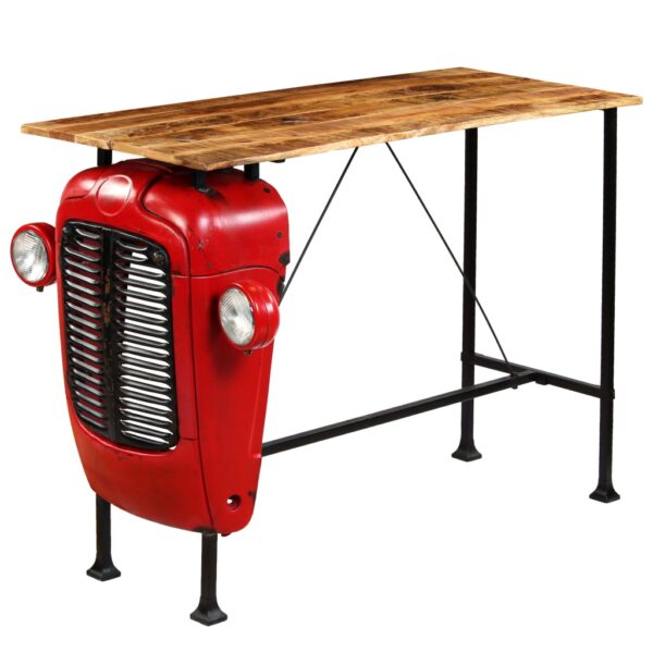 vidaXL Tractor Bar Table Solid Mango Wood Red 60x150x107 cm - Image 2