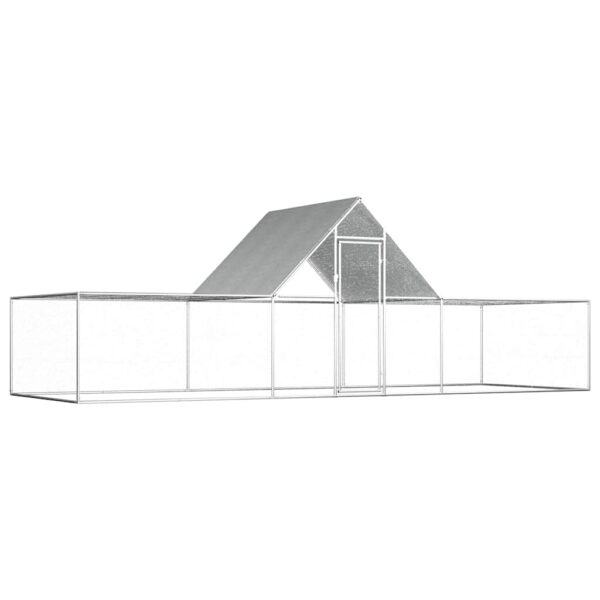 vidaXL Chicken Coop 6x2x2 m Galvanised Steel - Image 1
