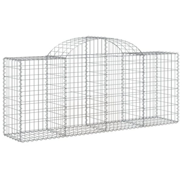 vidaXL Arched Gabion Basket 200x50x80/100 cm Galvanised Iron - Image 2