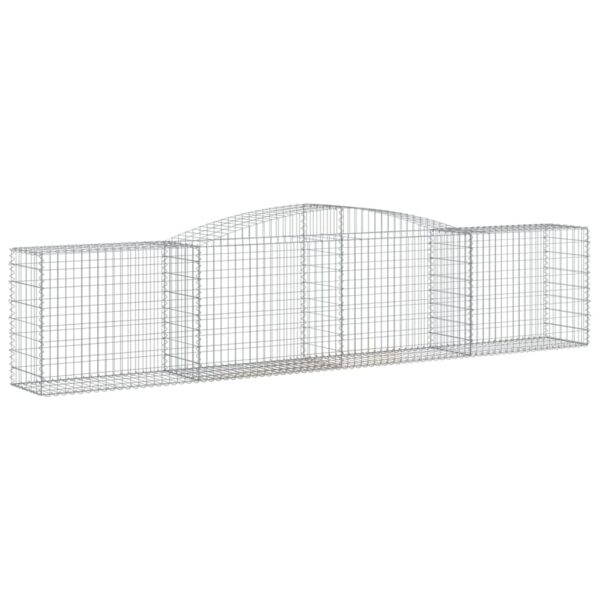 vidaXL Arched Gabion Basket 400x50x80/100 cm Galvanised Iron - Image 2