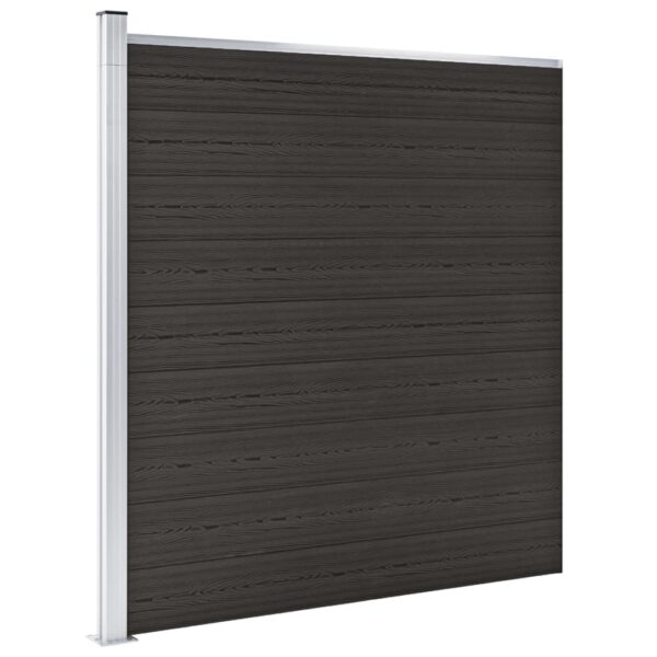 vidaXL Fence Panel WPC 175x186 cm Black - Image 2