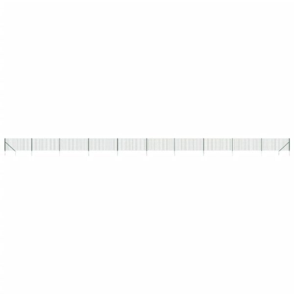 vidaXL Wire Mesh Fence with Spike Anchors Green 0.8x25 m - Image 2