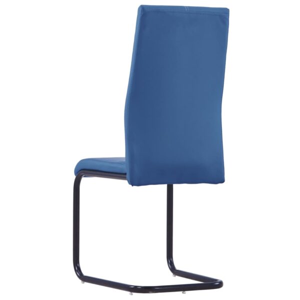 vidaXL Cantilever Dining Chairs 2 pcs Blue Faux Leather - Image 5