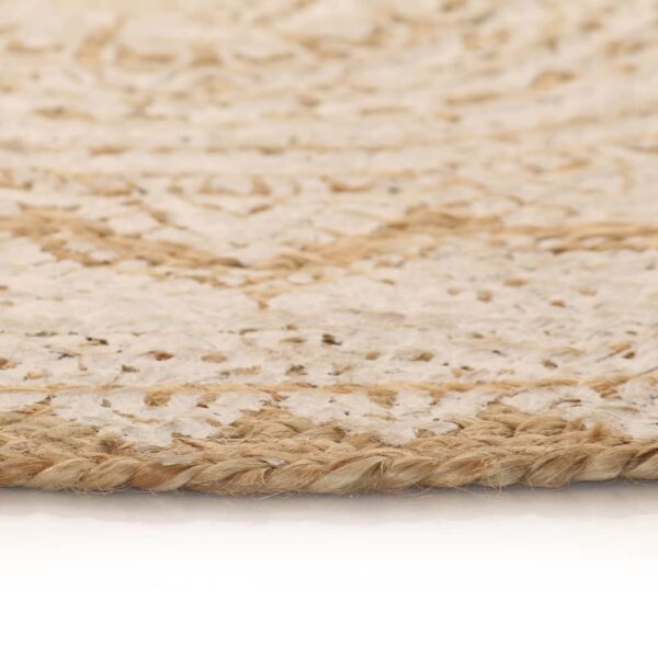 vidaXL Area Rug Braided Jute Printed 120 cm Round - Image 3