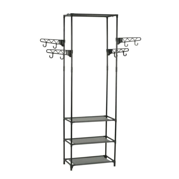 vidaXL Clothes Rack Steel and Non-woven Fabric 55x28.5x175 cm Black - Image 2