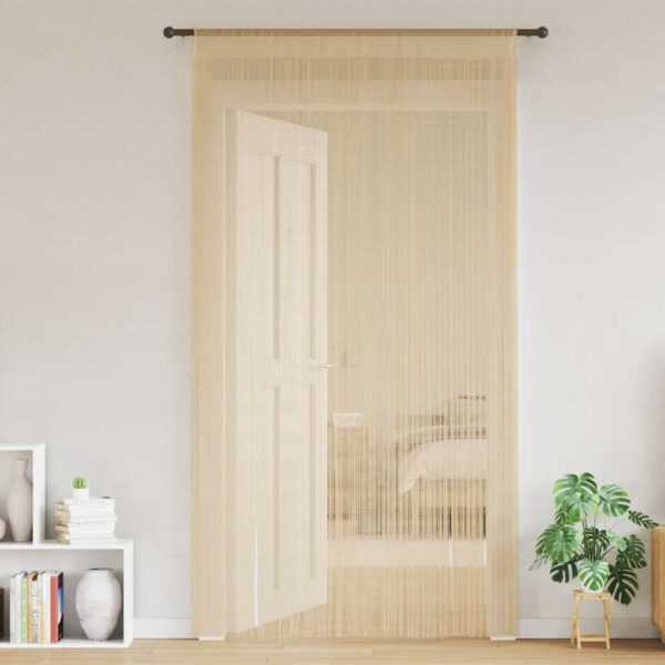 vidaXL String Curtains 2 pcs 140x250 cm Beige - Image 2