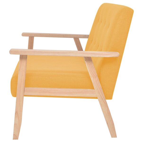 vidaXL 2-Seater Sofa Fabric Yellow - Image 3