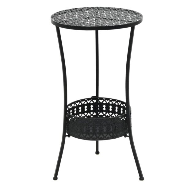 vidaXL Bistro Table Black 40x70 cm Metal - Image 1