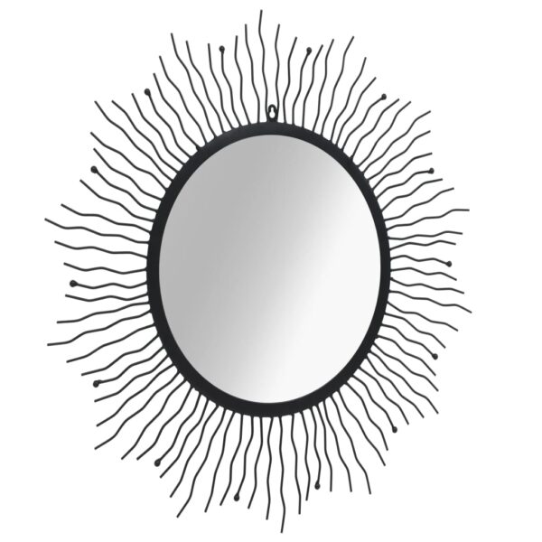 vidaXL Garden Wall Mirror Sunburst 80 cm Black - Image 2