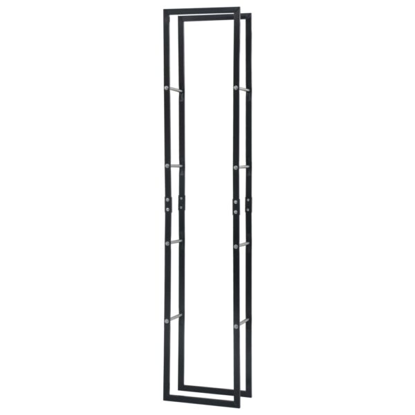 vidaXL Firewood Rack Black 40x25x200 cm Steel - Image 3
