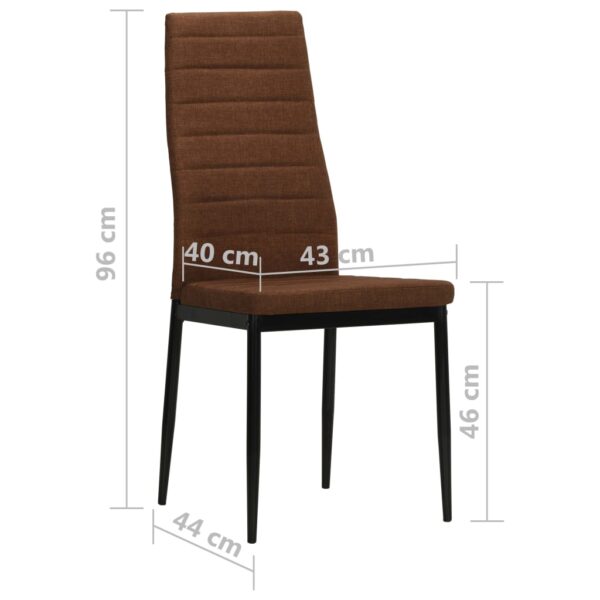 vidaXL Dining Chairs 2 pcs Brown Fabric - Image 8