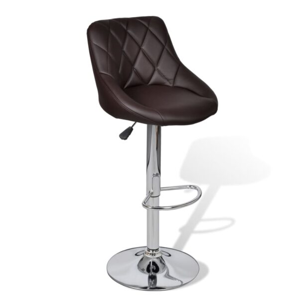 vidaXL Bar Stools 2 pcs Brown Faux Leather - Image 3