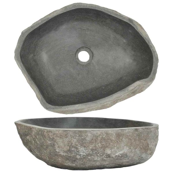vidaXL Basin River Stone Oval (45-53)x(34-41) cm - Image 2