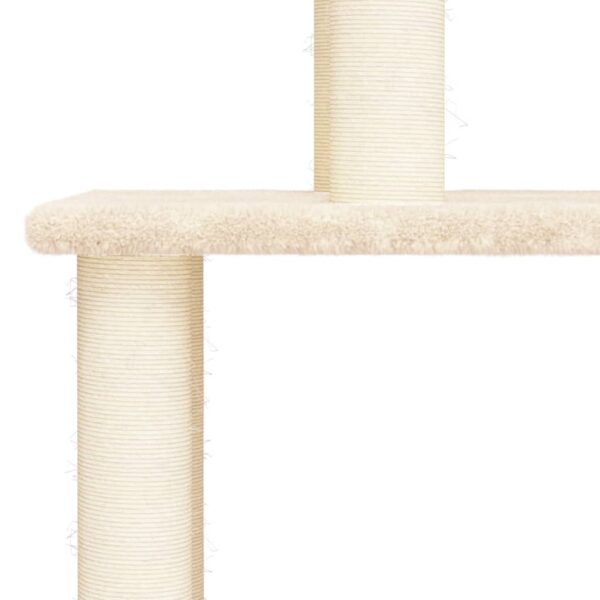vidaXL Cat Tree with Sisal Scratching Posts Cream 149 cm - Image 5
